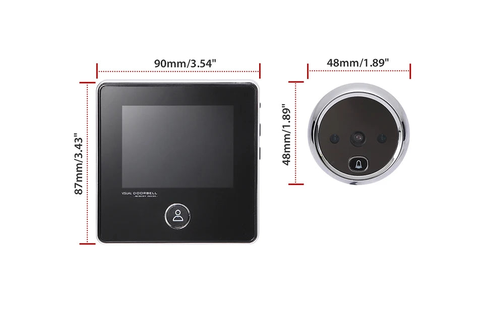 Digital Door Viewer - 2.8" LCD Screen Smart Peephole Camera with Night Vision & Recording - ZOOMNSTORE