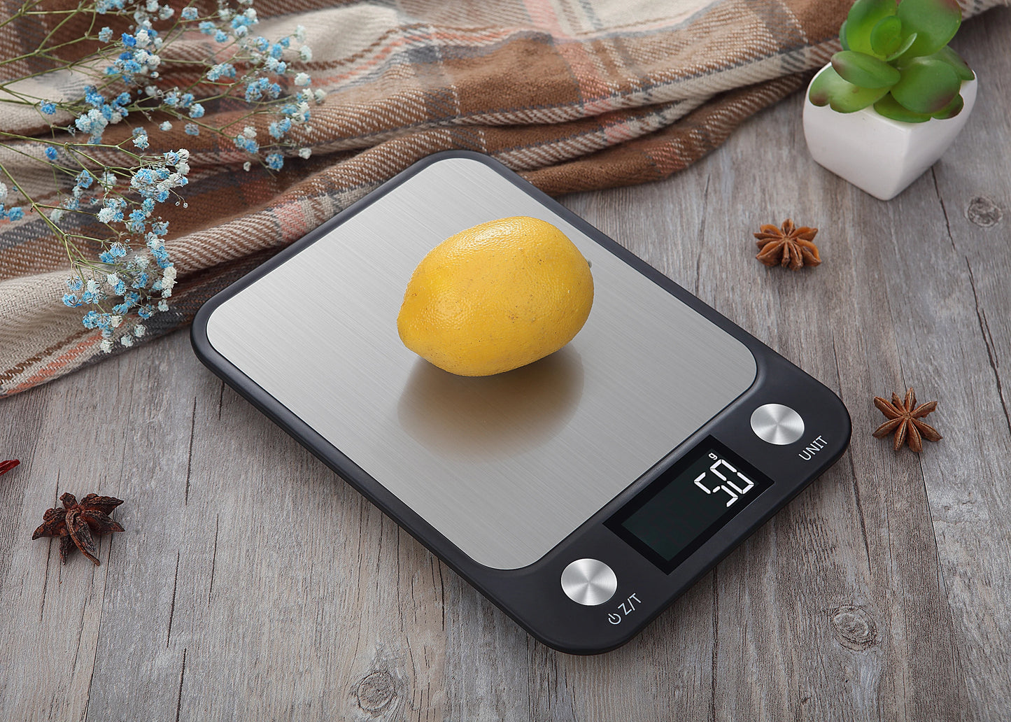 Digital Kitchen Scale - 15kg Stainless Steel Food Weighing Scale with LED Display - ZOOMNSTORE