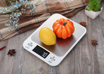 Digital Kitchen Scale - 15kg Stainless Steel Food Weighing Scale with LED Display - ZOOMNSTORE