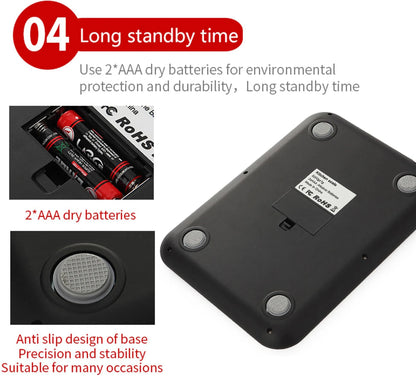 Digital Kitchen Scale - 15kg Stainless Steel Food Weighing Scale with LED Display - ZOOMNSTORE