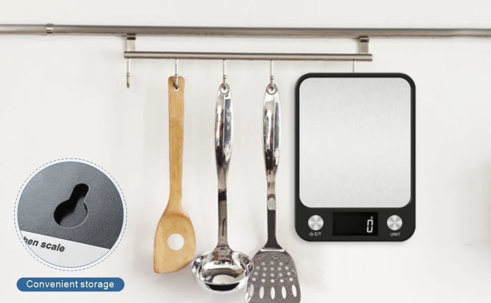 Digital Kitchen Scale - 15kg Stainless Steel Food Weighing Scale with LED Display - ZOOMNSTORE