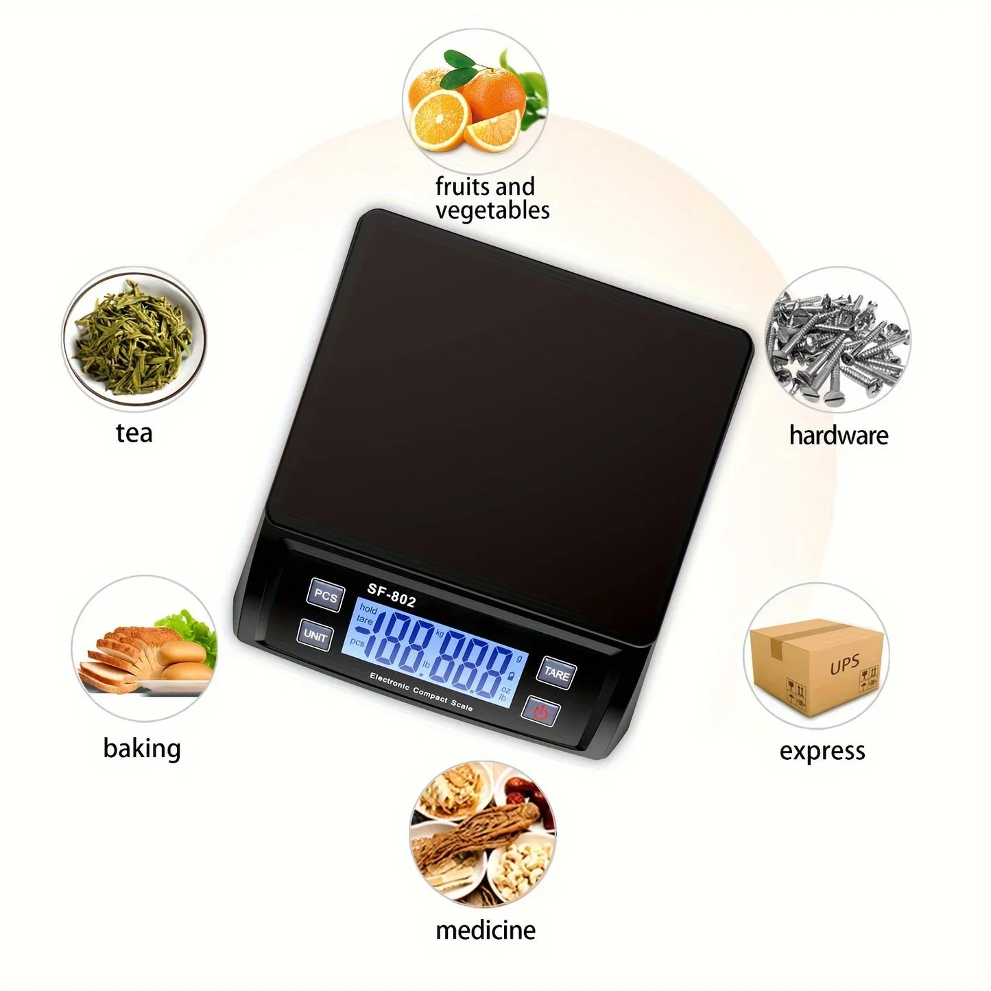 Digital Kitchen Scale – 30KG Weighing Scale with LCD Display & Stainless Steel Platform - ZOOMNSTORE