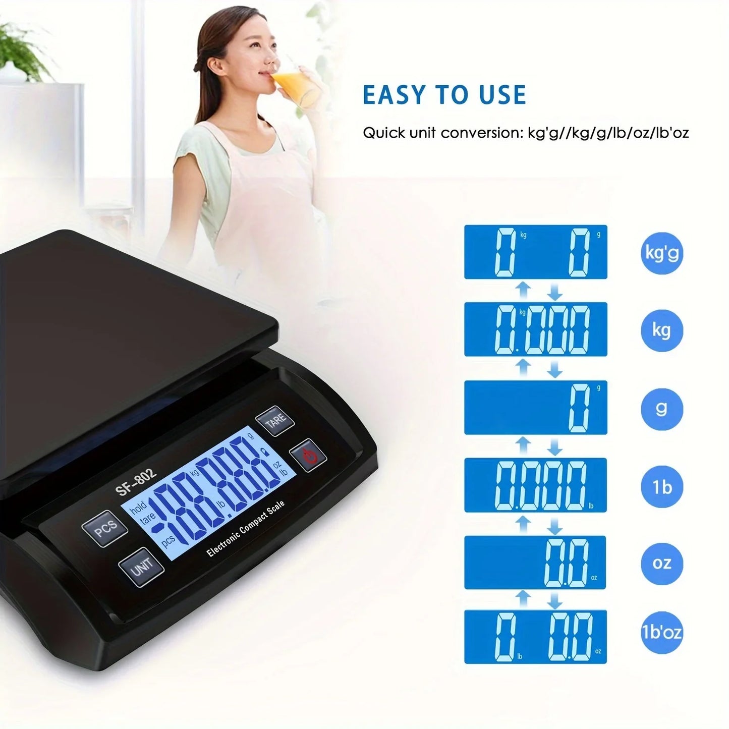 Digital Kitchen Scale – 30KG Weighing Scale with LCD Display & Stainless Steel Platform - ZOOMNSTORE