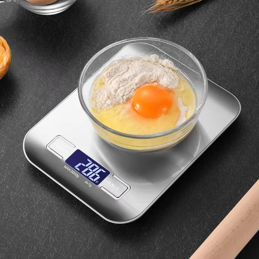 Digital Kitchen Scale - 5kg 1g High Precision Stainless Steel Food Scale LCD Display - ZOOMNSTORE