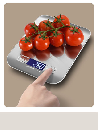 Digital Kitchen Scale - 5kg 1g High Precision Stainless Steel Food Scale LCD Display - ZOOMNSTORE