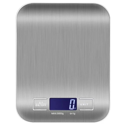 Digital Kitchen Scale - 5kg 1g High Precision Stainless Steel Food Scale LCD Display - ZOOMNSTORE