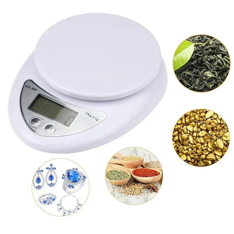 Digital Kitchen Scale - 5kg Portable Food Weight Balance with LED Display - ZOOMNSTORE