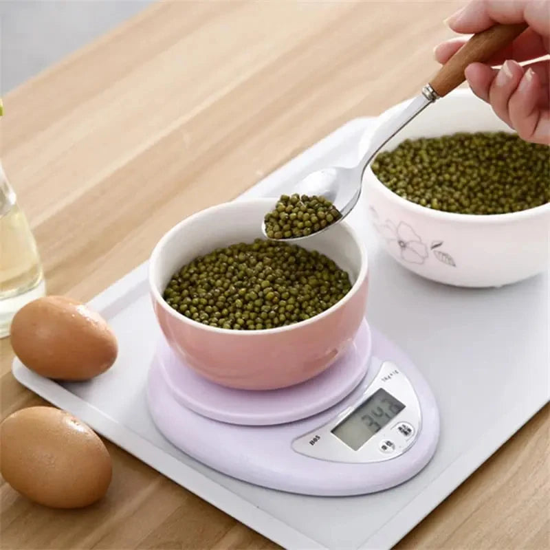 Digital Kitchen Scale - 5kg Portable Food Weight Balance with LED Display - ZOOMNSTORE