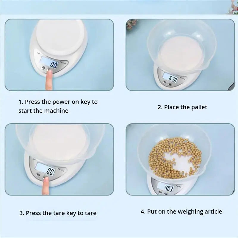 Digital Kitchen Scale - 5kg Portable Food Weight Balance with LED Display - ZOOMNSTORE