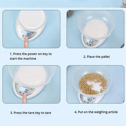 Digital Kitchen Scale - 5kg Portable Food Weight Balance with LED Display - ZOOMNSTORE