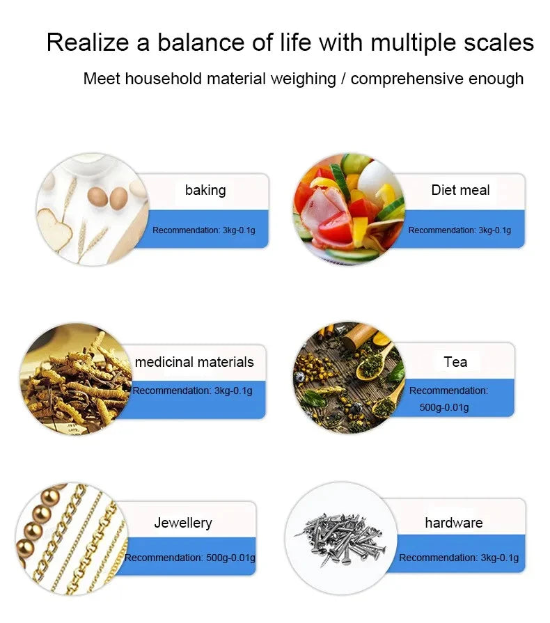 Digital Kitchen Scale - 5kg Portable Food Weight Balance with LED Display - ZOOMNSTORE