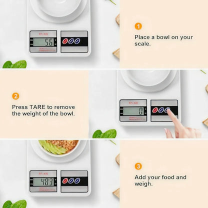 Digital Kitchen Scale 22lb/10kg Capacity, Stainless Steel Food Scale with oz/g Units | Replaceable Battery Power | - ZOOMNSTORE