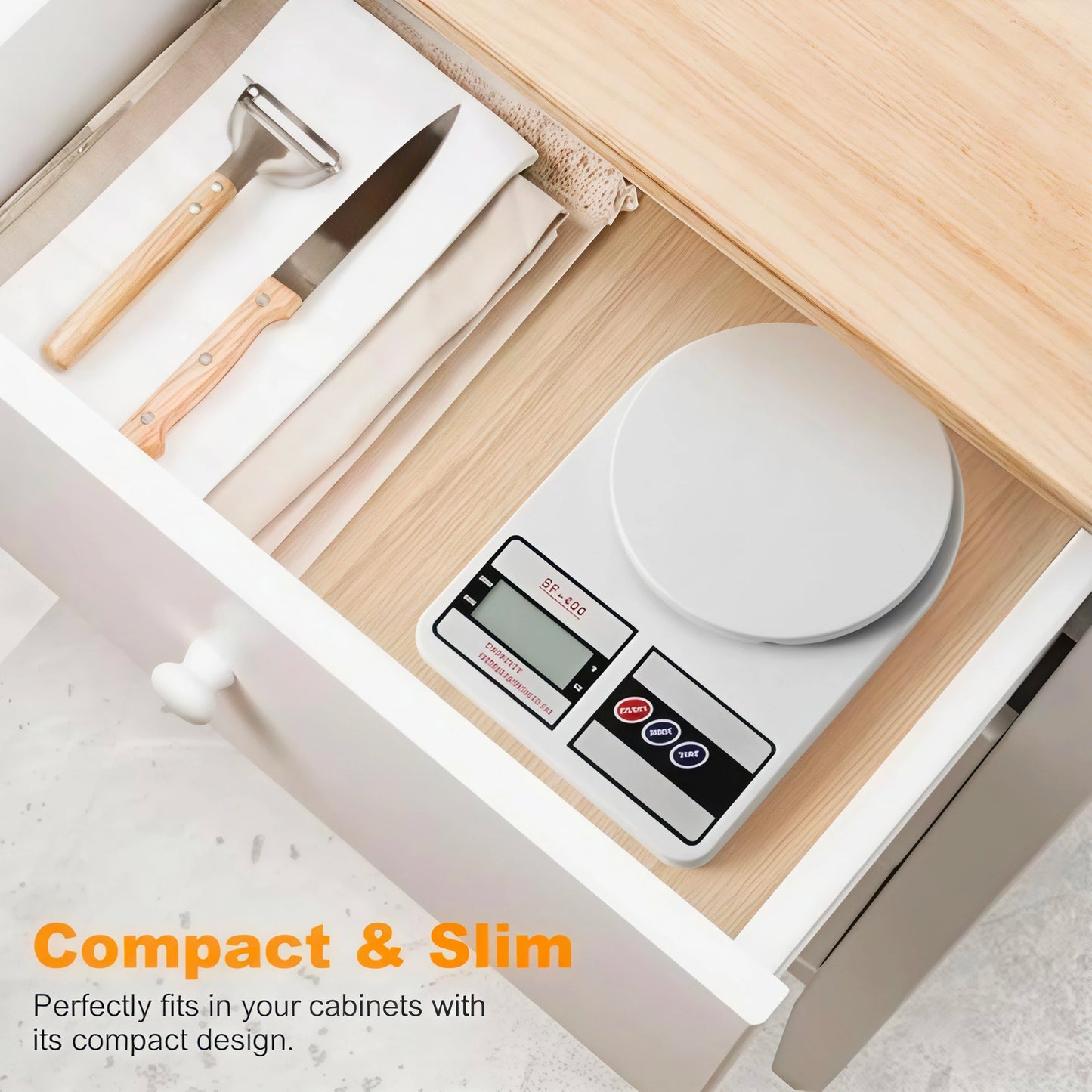 Digital Kitchen Scale 22lb/10kg Capacity, Stainless Steel Food Scale with oz/g Units | Replaceable Battery Power | - ZOOMNSTORE