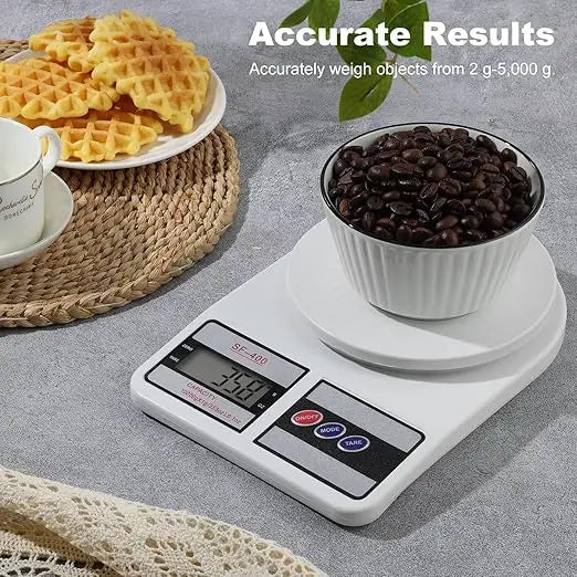 Digital Kitchen Scale 22lb/10kg Capacity, Stainless Steel Food Scale with oz/g Units | Replaceable Battery Power | - ZOOMNSTORE