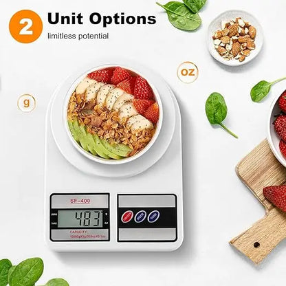 Digital Kitchen Scale 22lb/10kg Capacity, Stainless Steel Food Scale with oz/g Units | Replaceable Battery Power | - ZOOMNSTORE