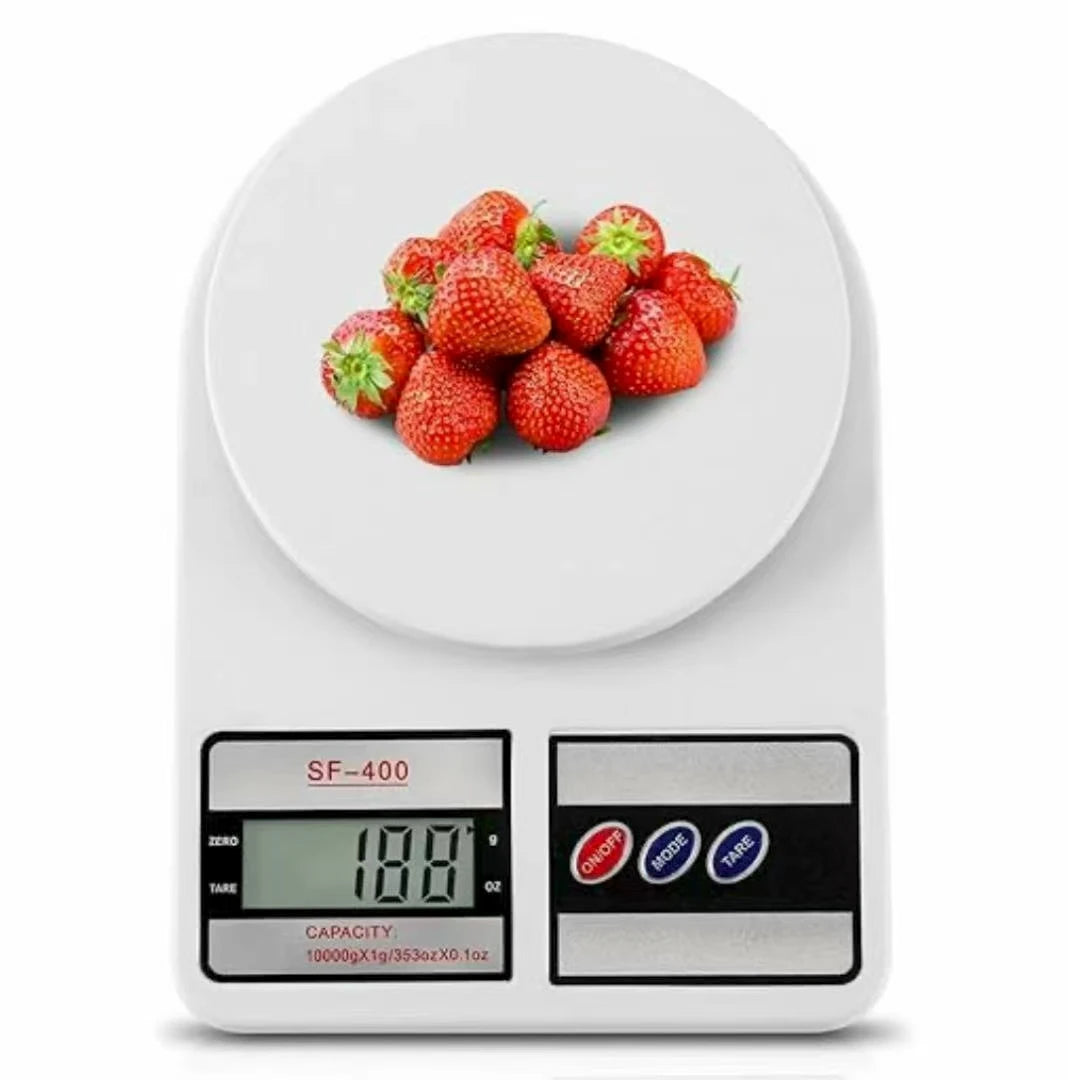 Digital Kitchen Scale 22lb/10kg Capacity, Stainless Steel Food Scale with oz/g Units | Replaceable Battery Power | - ZOOMNSTORE
