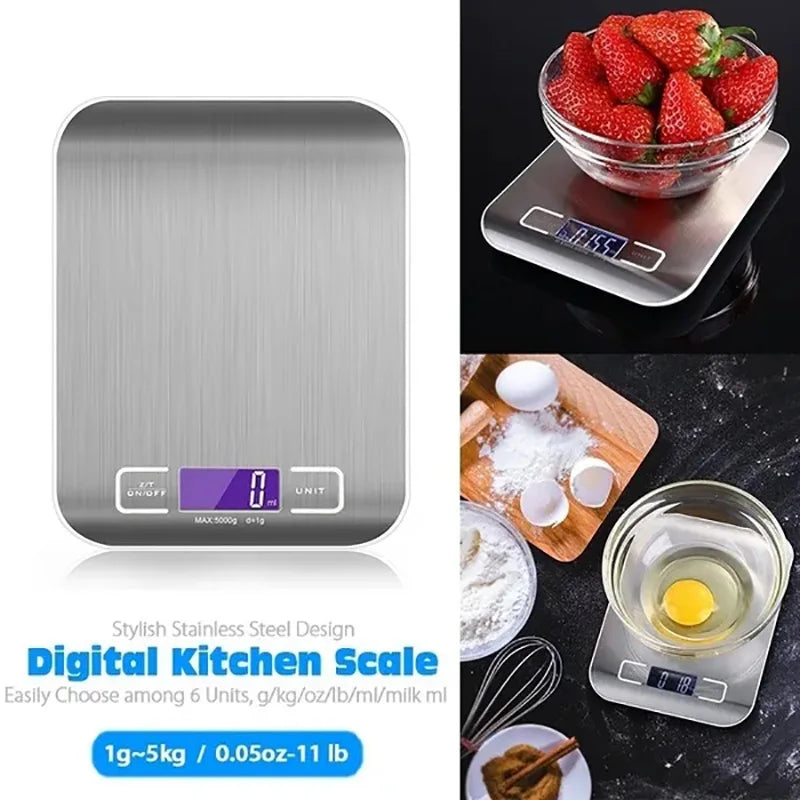 Digital Kitchen Scale - Portable Weighing Scale with LCD Display & USB Charging - ZOOMNSTORE