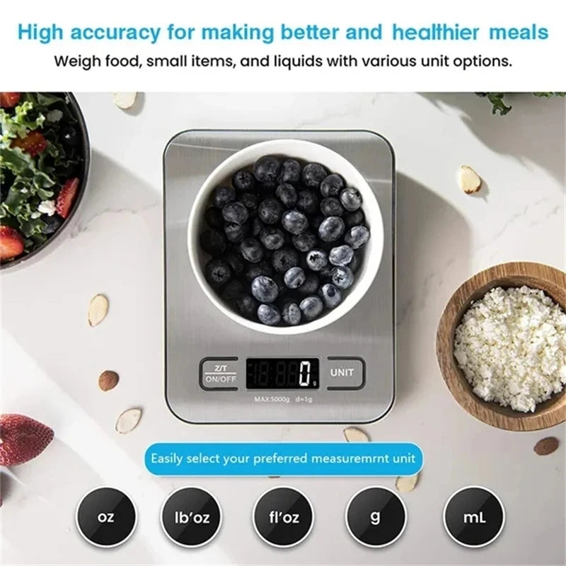 Digital Kitchen Scale - Portable Weighing Scale with LCD Display & USB Charging - ZOOMNSTORE