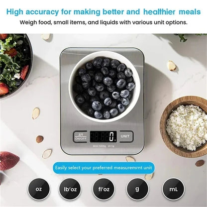 Digital Kitchen Scale - Portable Weighing Scale with LCD Display & USB Charging - ZOOMNSTORE