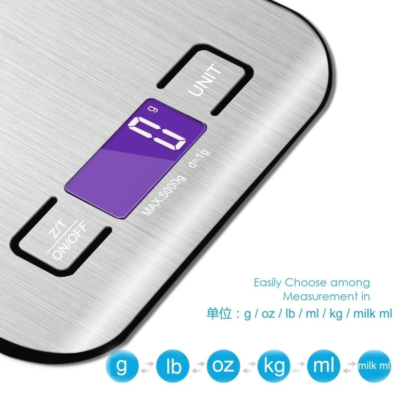 Digital Kitchen Scale - Portable Weighing Scale with LCD Display & USB Charging - ZOOMNSTORE