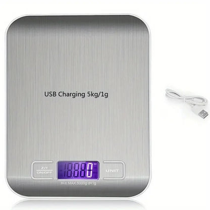 Digital Kitchen Scale - Portable Weighing Scale with LCD Display & USB Charging - ZOOMNSTORE