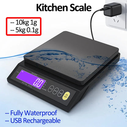 Digital Kitchen Scale – Waterproof Stainless Steel Precision Food Scale With LCD Display - ZOOMNSTORE