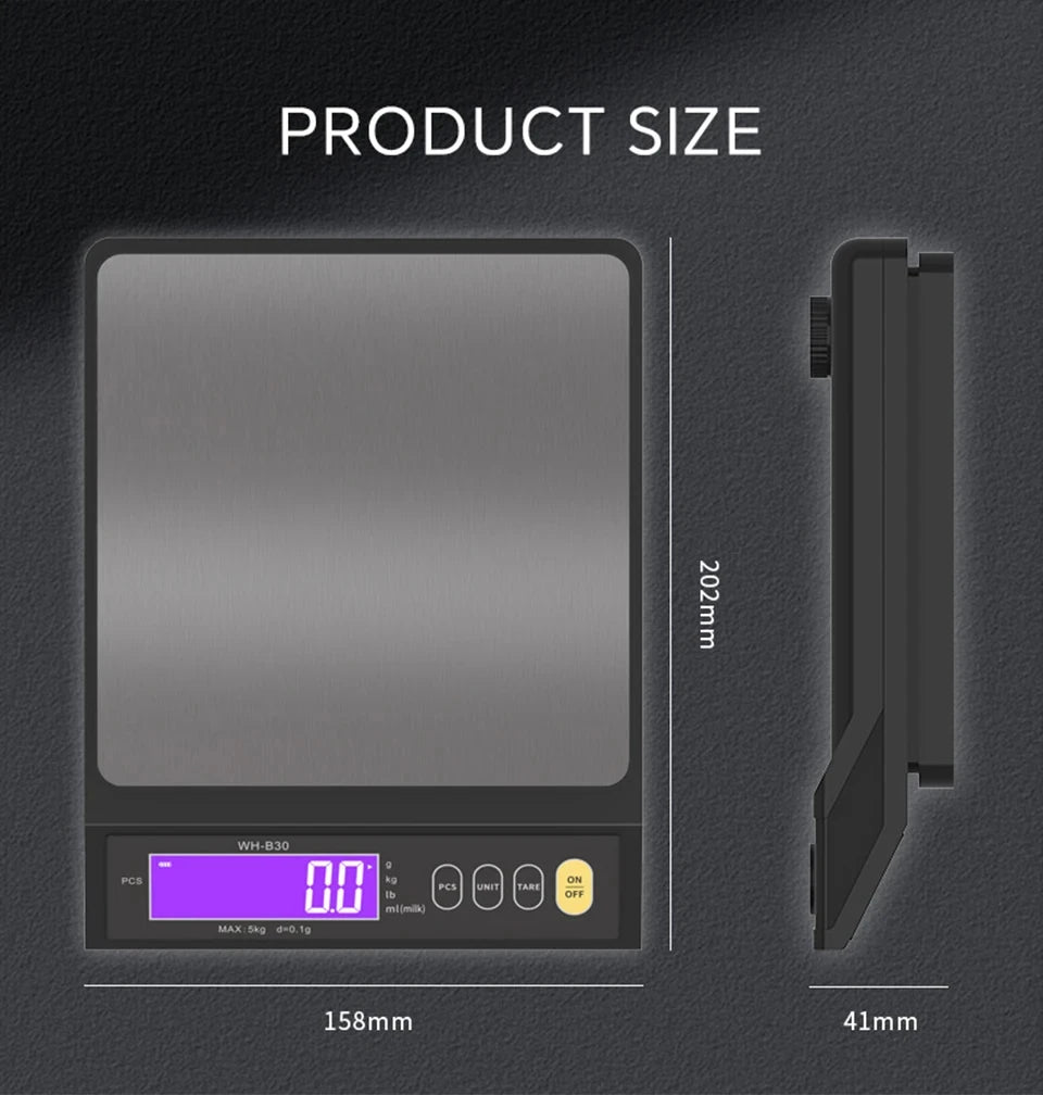 Digital Kitchen Scale – Waterproof Stainless Steel Precision Food Scale With LCD Display - ZOOMNSTORE