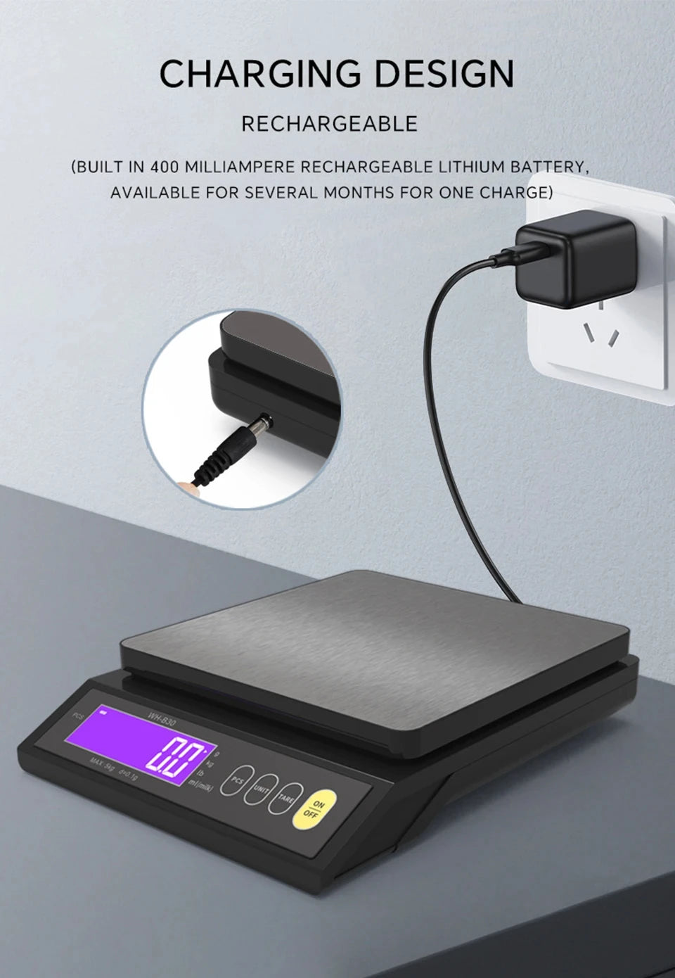 Digital Kitchen Scale – Waterproof Stainless Steel Precision Food Scale With LCD Display - ZOOMNSTORE