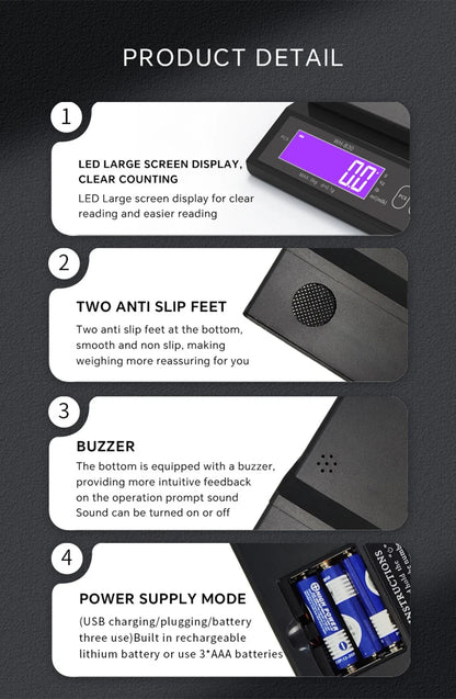 Digital Kitchen Scale – Waterproof Stainless Steel Precision Food Scale With LCD Display - ZOOMNSTORE