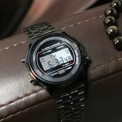 Digital Men's Watch - Stainless Steel Classic Business Waterproof Sports Wristwatch - ZOOMNSTORE