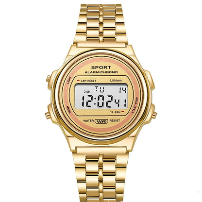 Digital Men's Watch - Stainless Steel Classic Business Waterproof Sports Wristwatch - ZOOMNSTORE