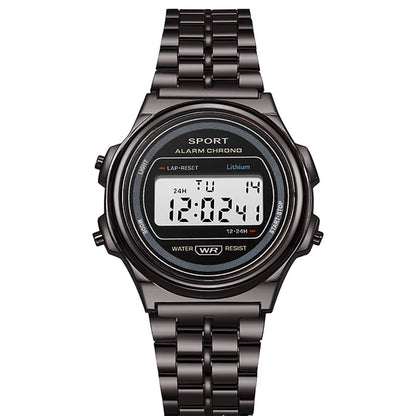 Digital Men's Watch - Stainless Steel Classic Business Waterproof Sports Wristwatch - ZOOMNSTORE