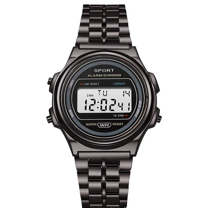 Digital Men's Watch - Stainless Steel Classic Business Waterproof Sports Wristwatch - ZOOMNSTORE