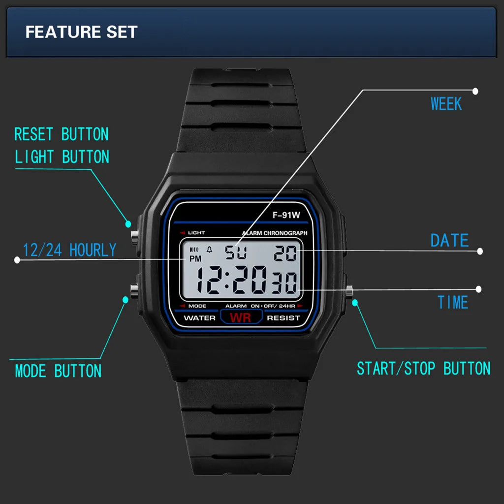 Digital Military Sport Watch - Men's Analog LED Silicone Strap Timepiece - ZOOMNSTORE