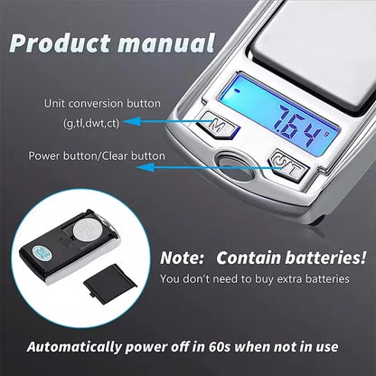 Digital Pocket Scale - Portable Jewelry Precision Mini Scale 200g LCD Backlit Display - ZOOMNSTORE