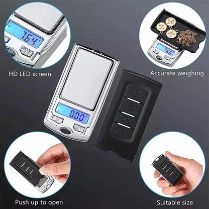 Digital Pocket Scale - Portable Jewelry Precision Mini Scale 200g LCD Backlit Display - ZOOMNSTORE