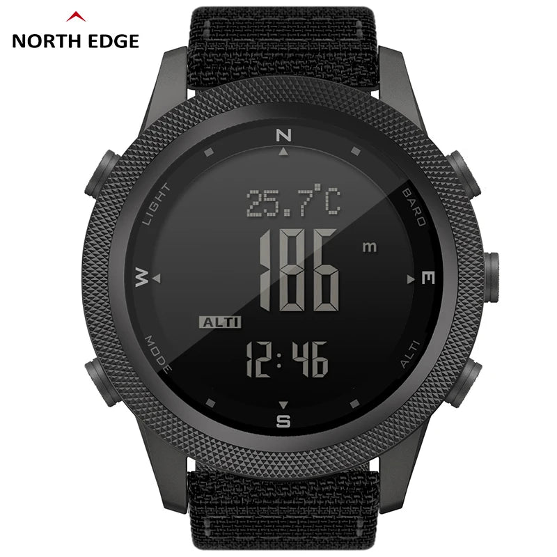 NORTH EDGE Apache-46 Mens Digital Outdoor Sports Watch - Altimeter Barometer Compass WR50M - ZOOMNSTORE