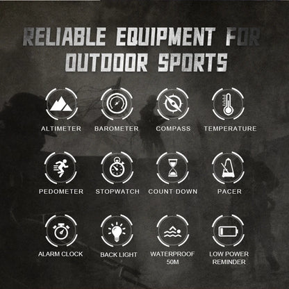 NORTH EDGE Apache-46 Mens Digital Outdoor Sports Watch - Altimeter Barometer Compass WR50M - ZOOMNSTORE