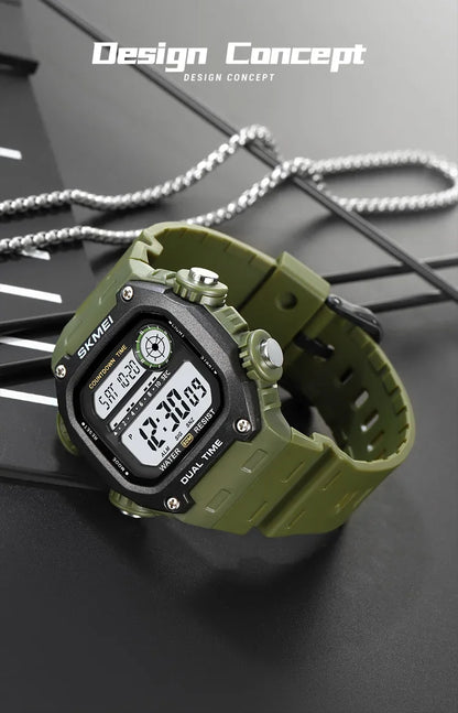 Digital Sport Watch - Waterproof Wristwatch With Countdown Timer & Alarm Function - ZOOMNSTORE