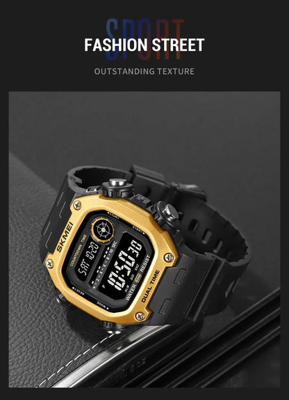 Digital Sport Watch - Waterproof Wristwatch With Countdown Timer & Alarm Function - ZOOMNSTORE