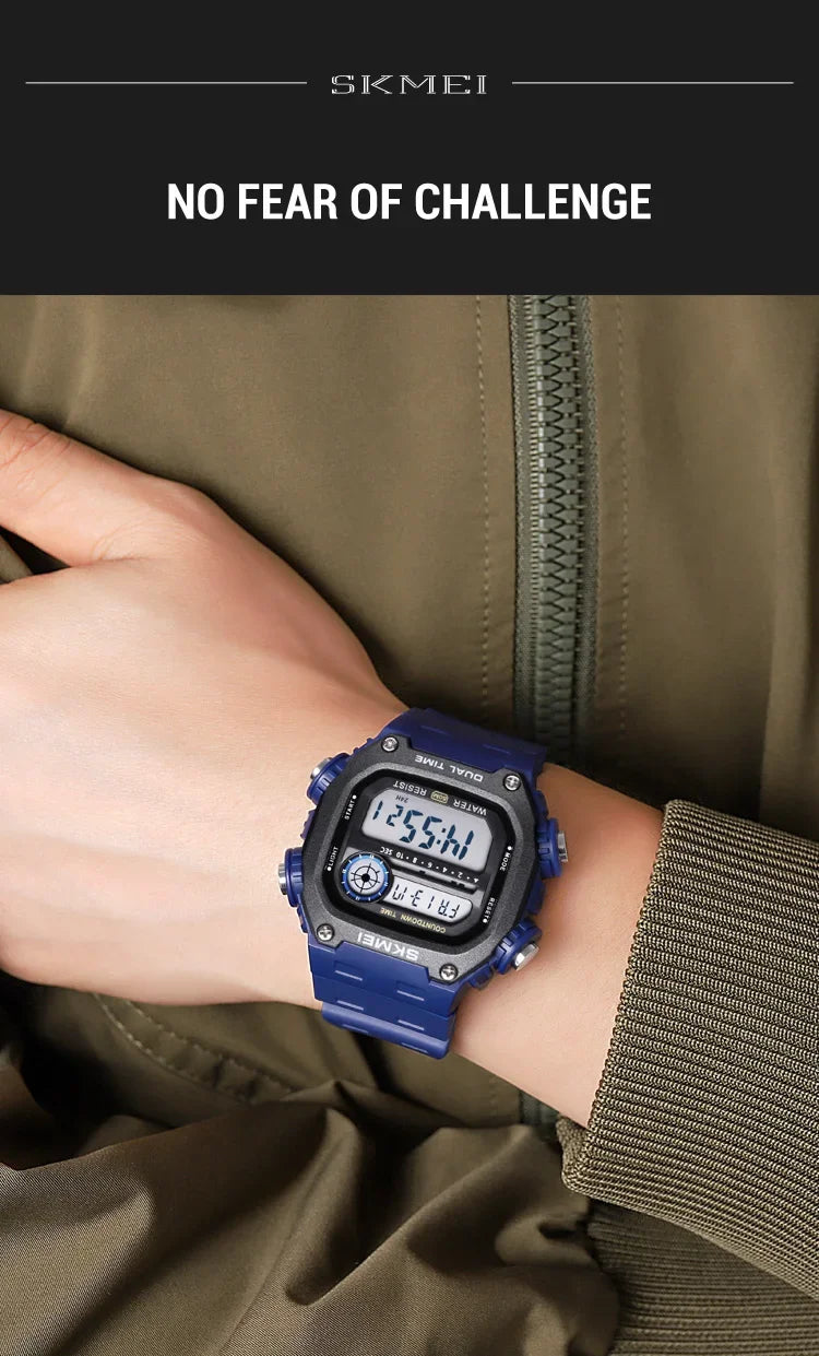 Digital Sport Watch - Waterproof Wristwatch With Countdown Timer & Alarm Function - ZOOMNSTORE