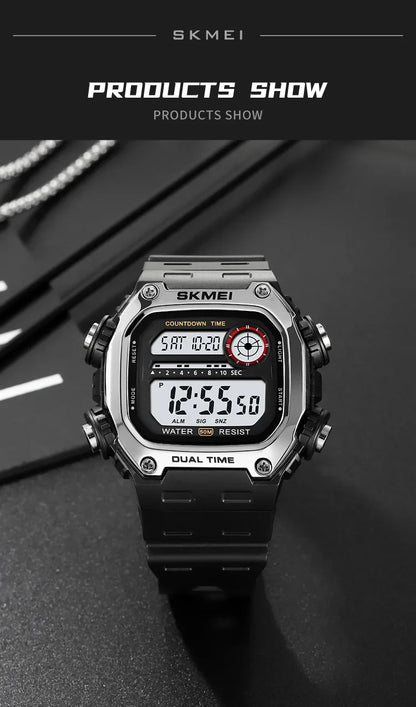 Digital Sport Watch - Waterproof Wristwatch With Countdown Timer & Alarm Function - ZOOMNSTORE