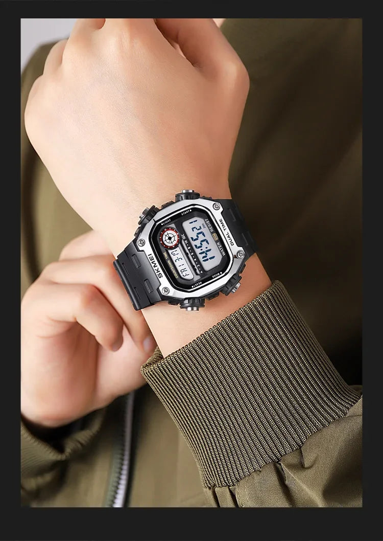 Digital Sport Watch - Waterproof Wristwatch With Countdown Timer & Alarm Function - ZOOMNSTORE