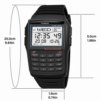 Digital Sports Watch - Men's Luxury Multifunction Calculator LED Electronic Waterproof - ZOOMNSTORE