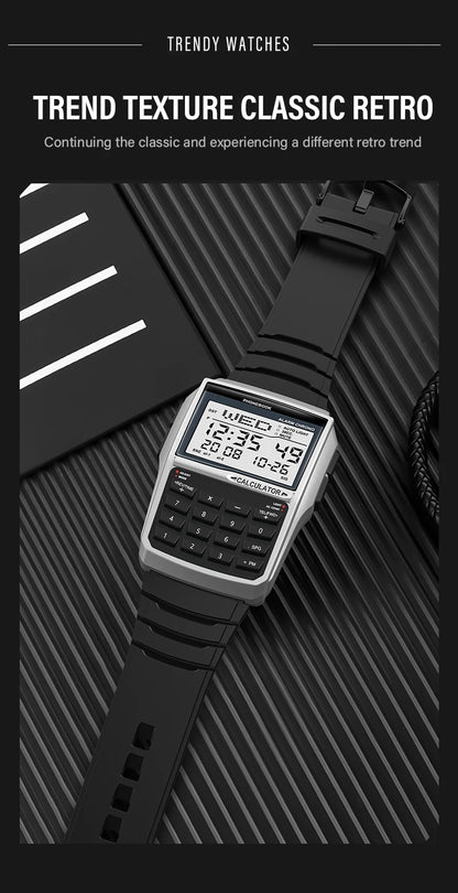 Digital Sports Watch - Men's Luxury Multifunction Calculator LED Electronic Waterproof - ZOOMNSTORE