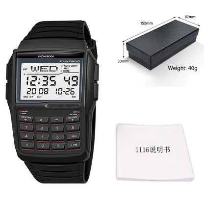 Digital Sports Watch - Men's Luxury Multifunction Calculator LED Electronic Waterproof - ZOOMNSTORE