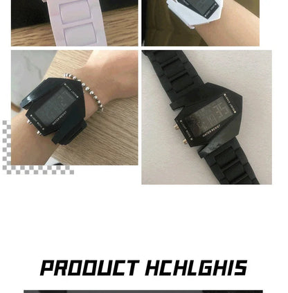 Digital Sports Watch - Multifunctional Fighter Jet Design With Alarm & Calendar - ZOOMNSTORE