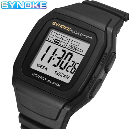 Digital Sports Watch – Retro Square Multi Function Water Resistant Watch for Boys - ZOOMNSTORE