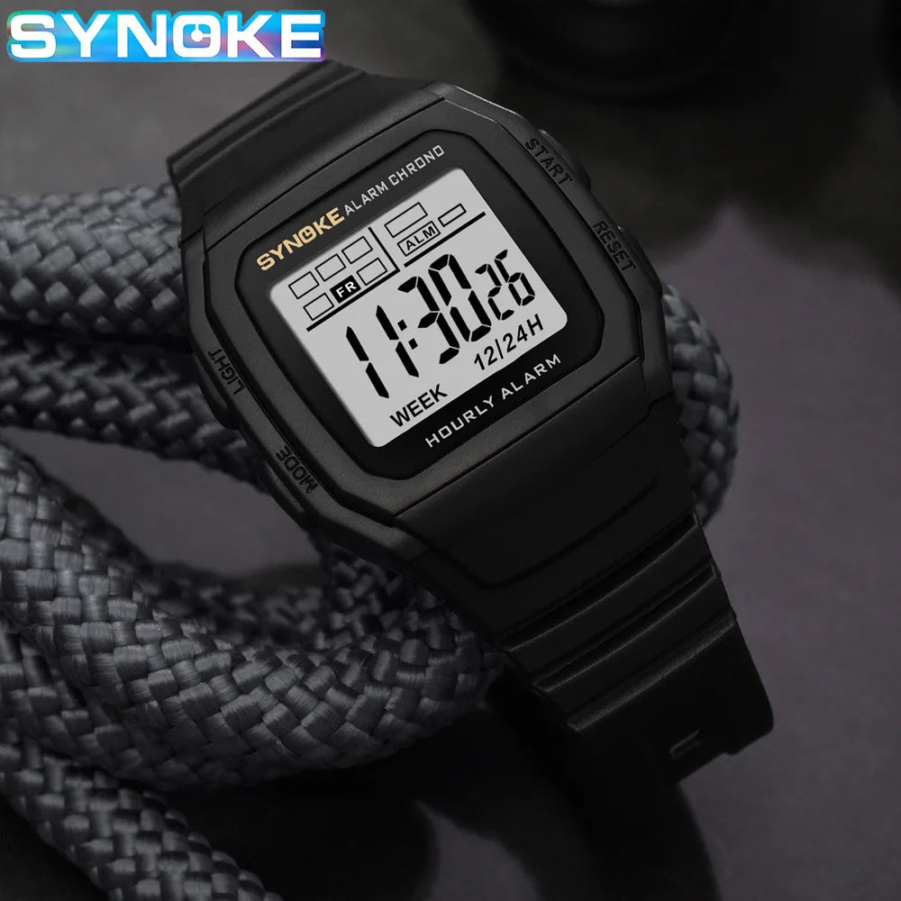 Digital Sports Watch – Retro Square Multi Function Water Resistant Watch for Boys - ZOOMNSTORE