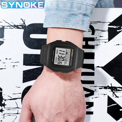 Digital Sports Watch – Retro Square Multi Function Water Resistant Watch for Boys - ZOOMNSTORE